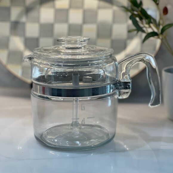 Vintage Pyrex Flameware Glass Percolator Coffee Pot (7756) Complete - Picture 7 of 11